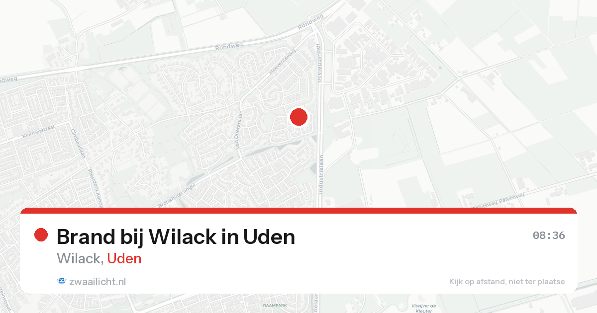 Brand bij Wilack in Uden — 17 aug 2026