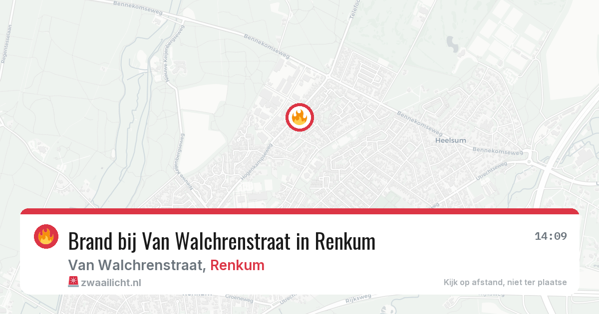 Brand bij Van Walchrenstraat in Renkum — 13 mrt 2026