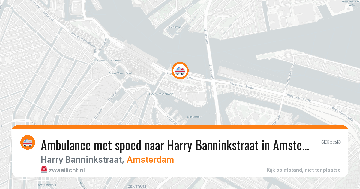 Ambulance met spoed naar Harry Banninkstraat in Amsterdam — 9 aug 2026