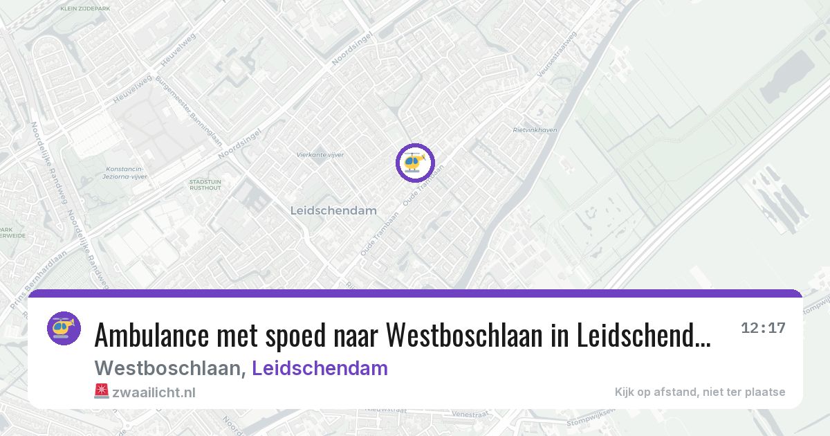 Ambulance met spoed naar Westboschlaan in Leidschendam — 3 jul 2026