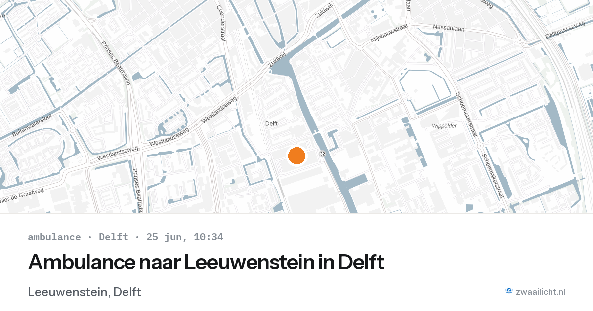 Ambulance naar Leeuwenstein in Delft — 25 jun 2026