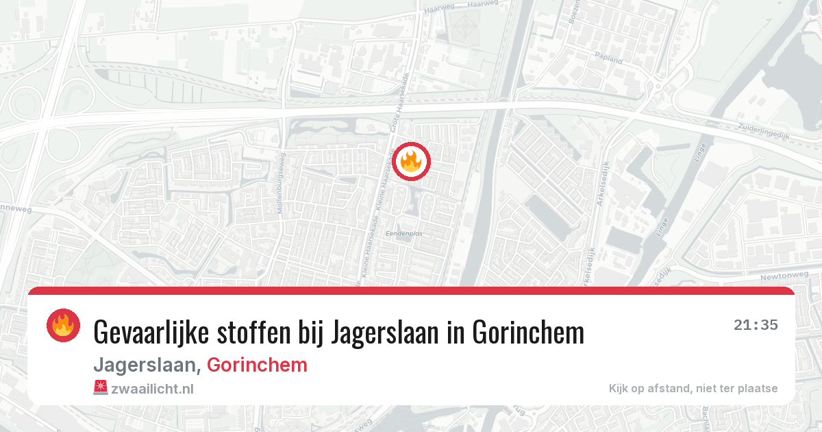 Gevaarlijke stoffen bij Jagerslaan in Gorinchem — 13 aug 2026