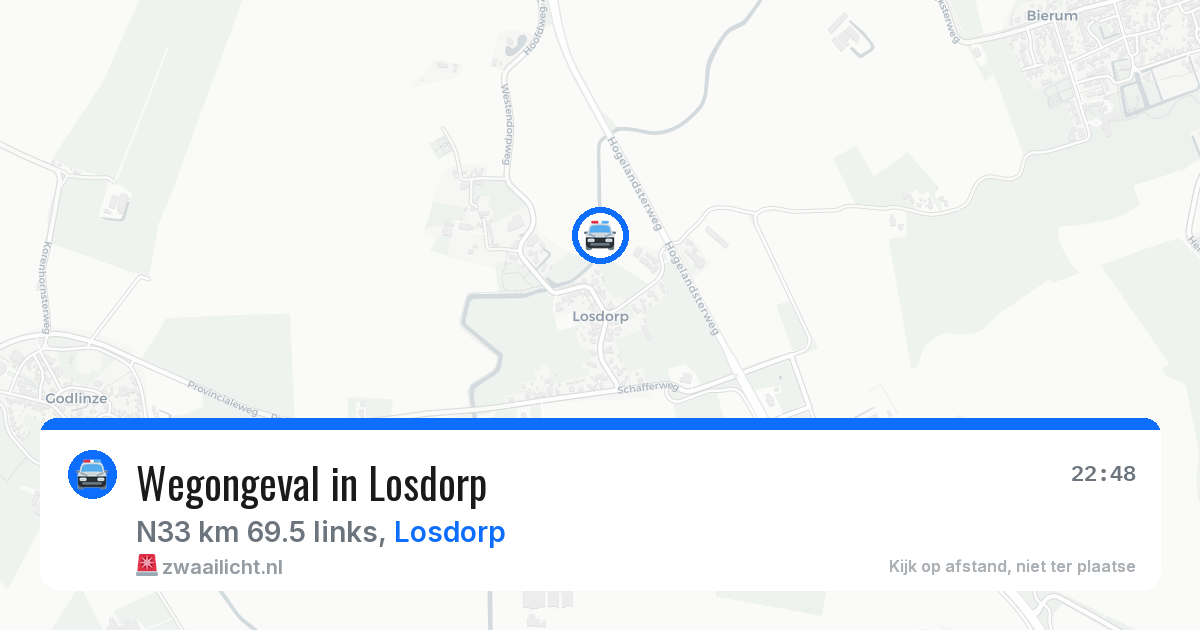 Wegongeval in Losdorp — 7 aug 2026