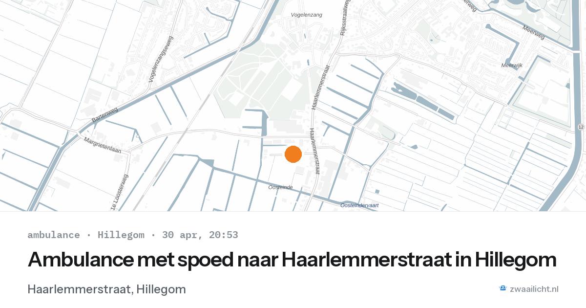 Ambulance met spoed naar Haarlemmerstraat in Hillegom — 30 apr 2026