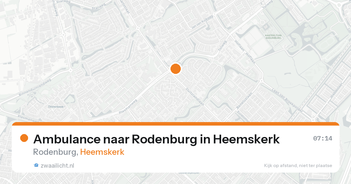 Ambulance naar Rodenburg in Heemskerk — 15 aug 2026