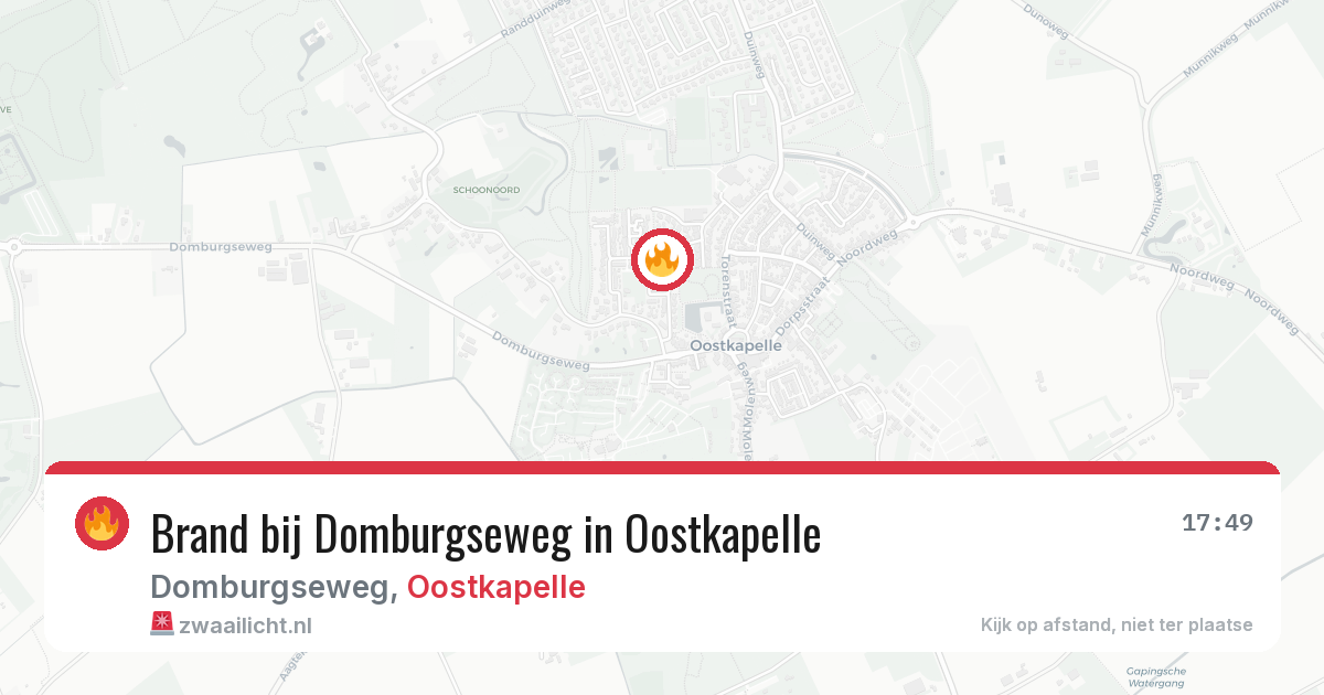 Brand bij Domburgseweg in Oostkapelle — 8 mrt 2026