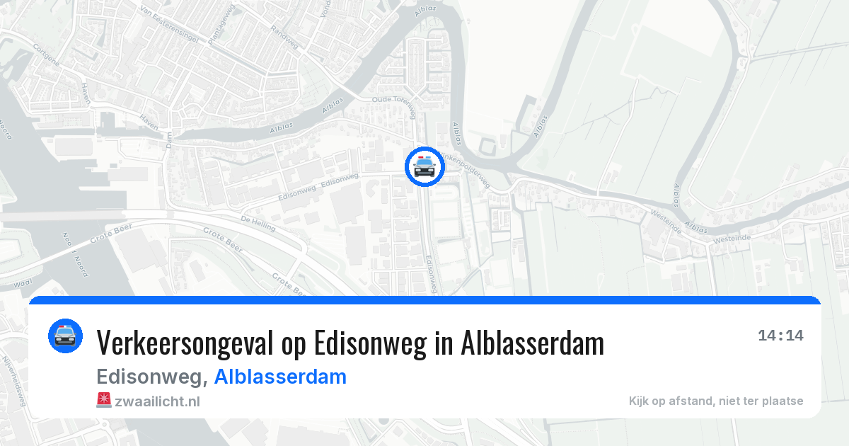 Verkeersongeval op Edisonweg in Alblasserdam — 7 mrt 2026
