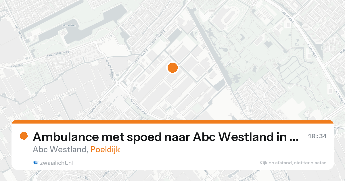 Ambulance met spoed naar Abc Westland in Poeldijk — 25 aug 2026