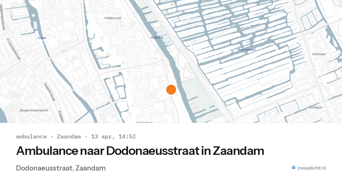 Ambulance naar Dodonaeusstraat in Zaandam — 13 apr 2026