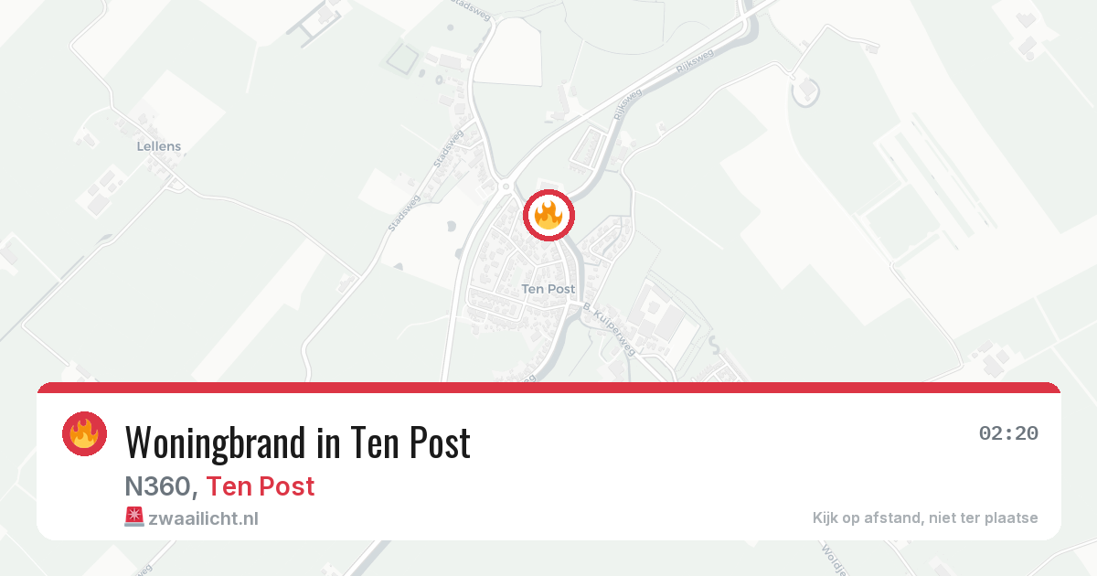 Woningbrand in Ten Post — 19 jul 2026