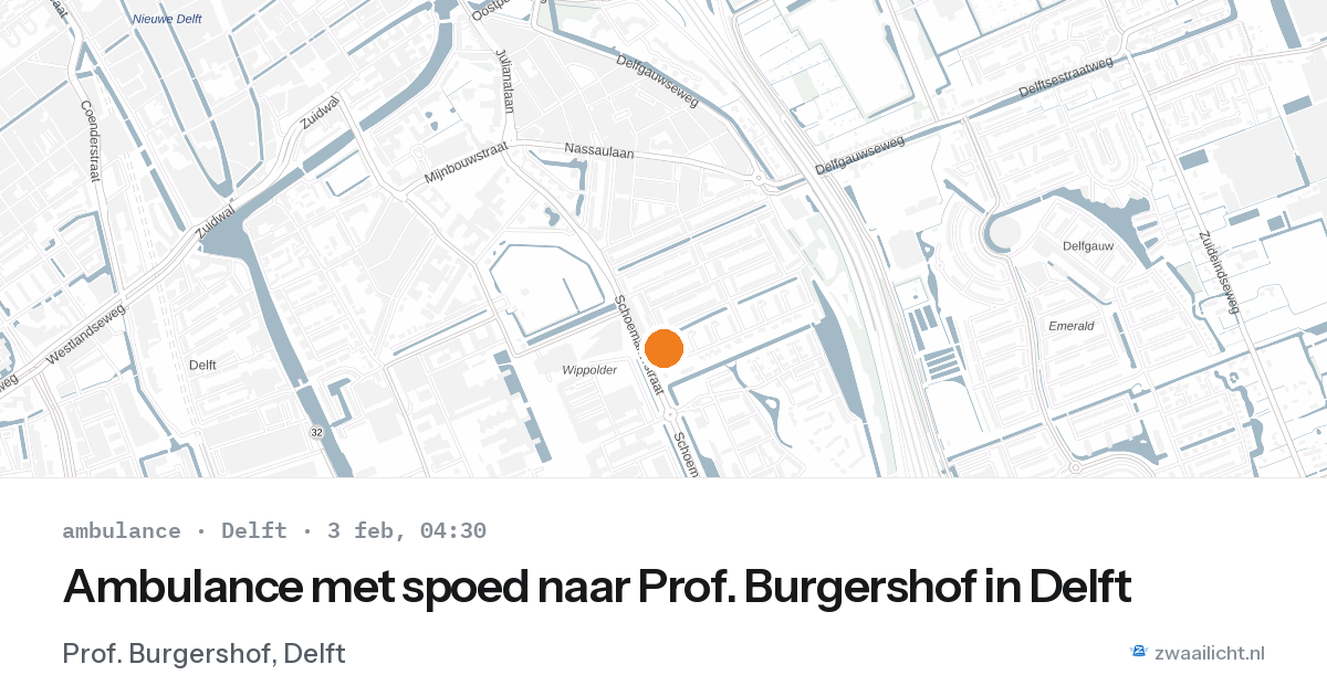 Ambulance met spoed naar Prof. Burgershof in Delft — 3 feb 2026