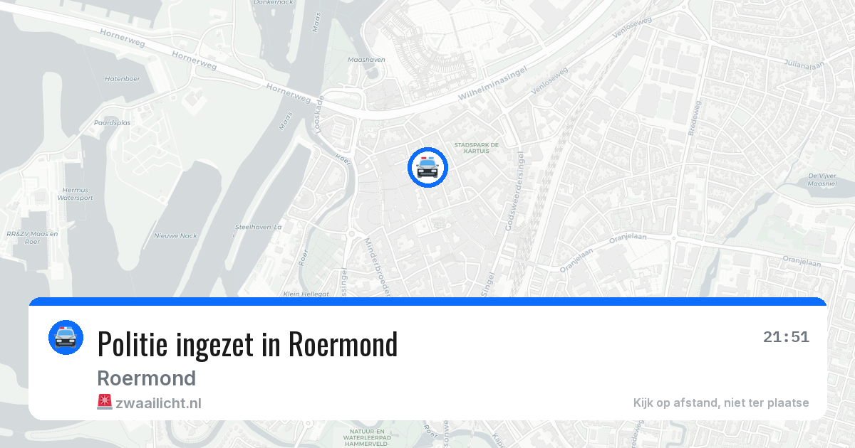 Politie ingezet in Roermond — 25 jun 2026 | 🚨 Zwaailicht.nl