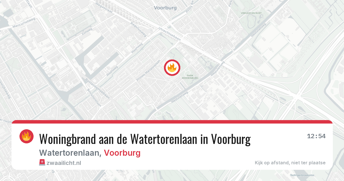 Woningbrand aan de Watertorenlaan in Voorburg — 26 jun 2026