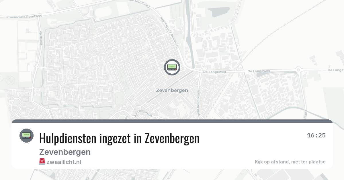 Hulpdiensten ingezet in Zevenbergen — 2 jun 2026 | 🚨 Zwaailicht.nl