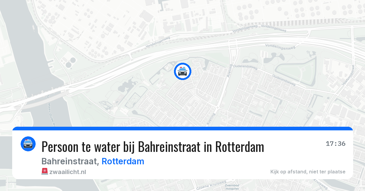 Persoon te water bij Bahreinstraat in Rotterdam — 2 aug 2026