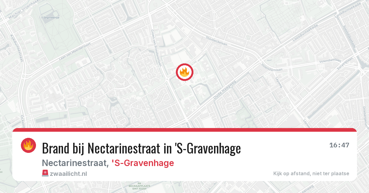 Brand bij Nectarinestraat in 'S-Gravenhage — 12 aug 2026