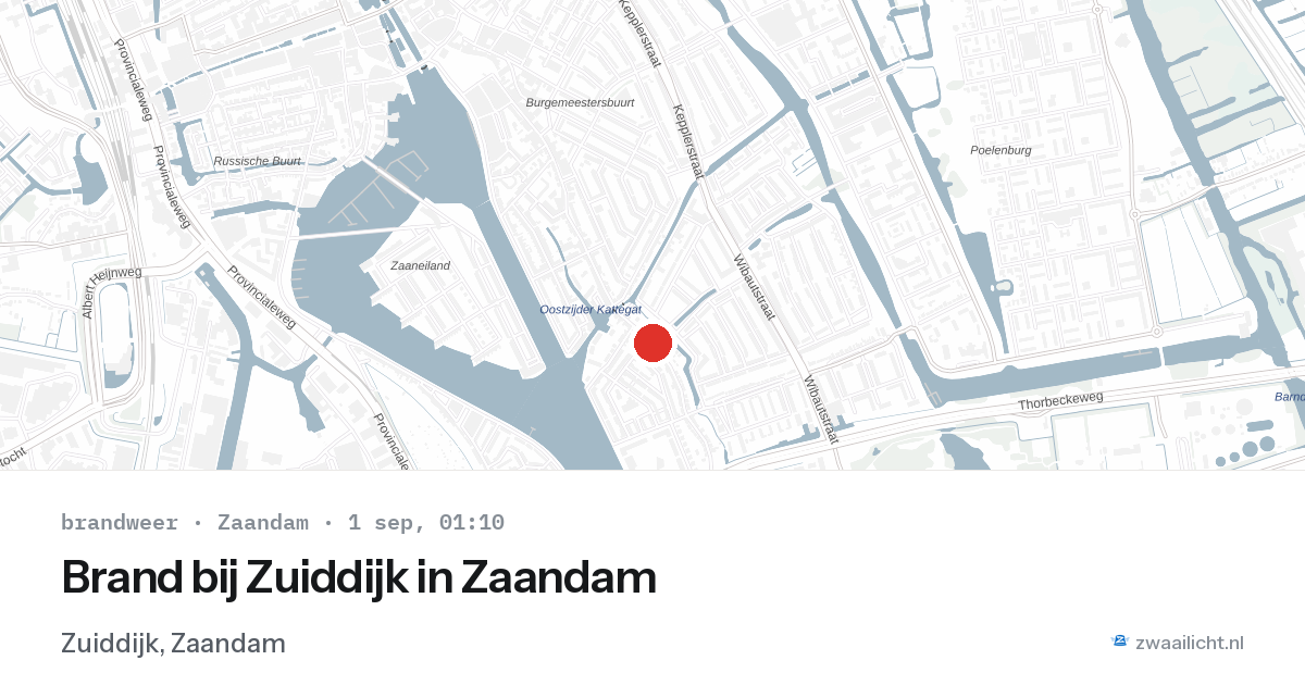 Brand bij Zuiddijk in Zaandam — 31 aug 2026