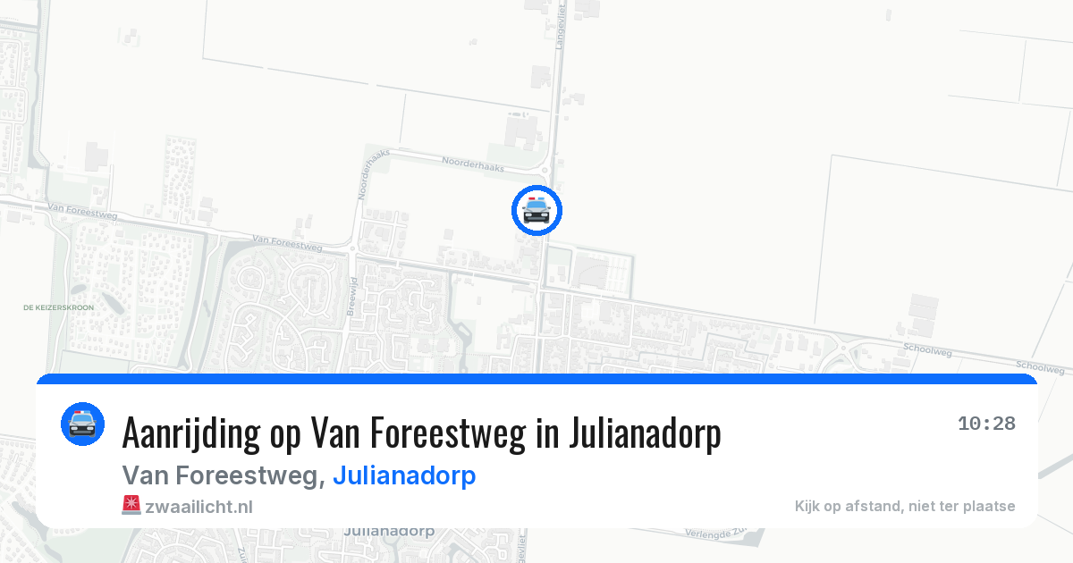 Aanrijding op Van Foreestweg in Julianadorp — 1 aug 2026