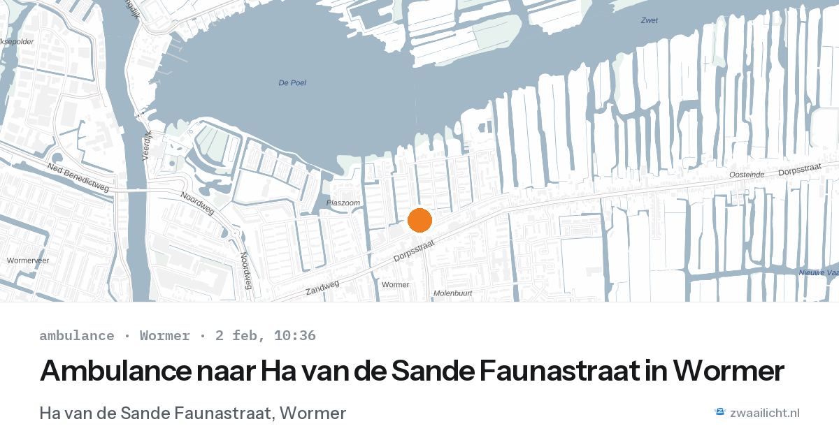 Ambulance naar Ha van de Sande Faunastraat in Wormer — 2 feb 2026