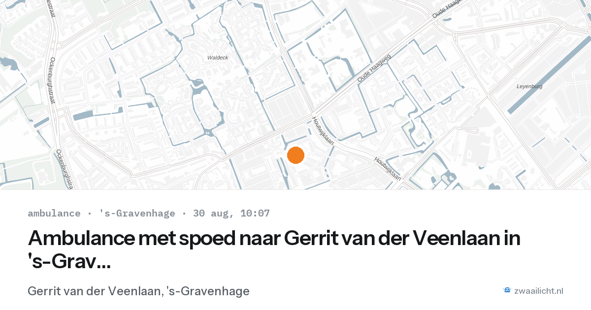 Ambulance met spoed naar Gerrit van der Veenlaan in 's-Gravenhage — 30 aug 2026