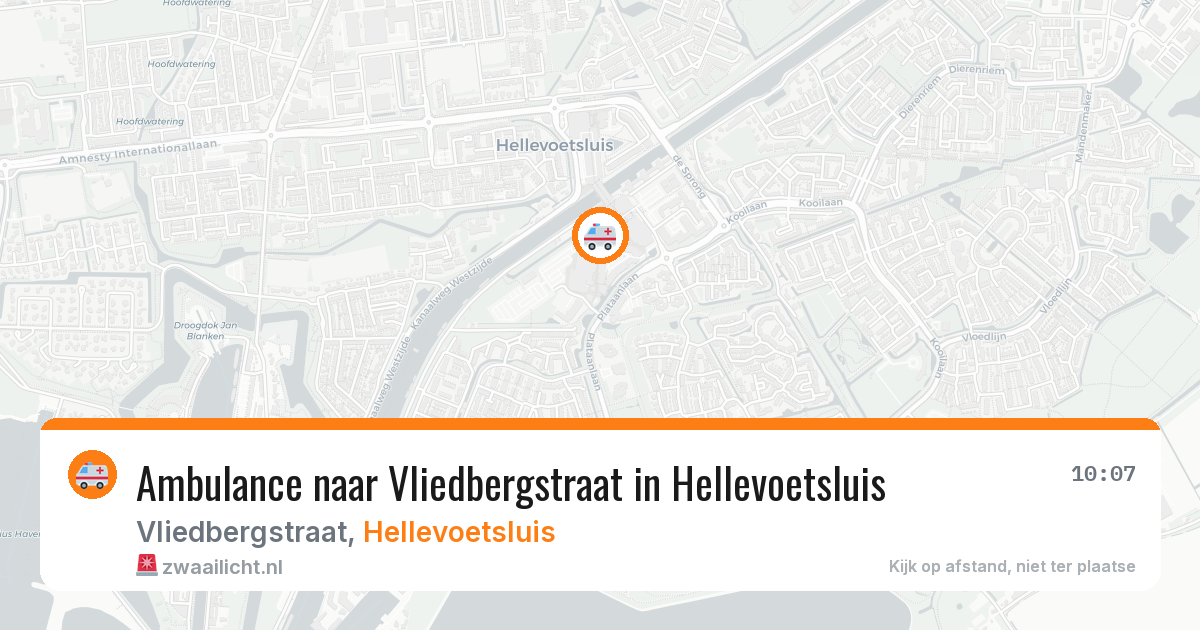 Ambulance naar Vliedbergstraat in Hellevoetsluis — 27 jun 2026