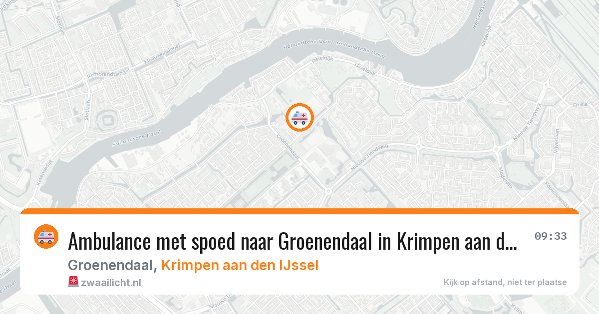 Ambulance met spoed naar Groenendaal in Krimpen aan den IJssel — 12 aug 2026