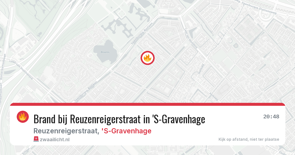 Brand bij Reuzenreigerstraat in 'S-Gravenhage — 28 jul 2026