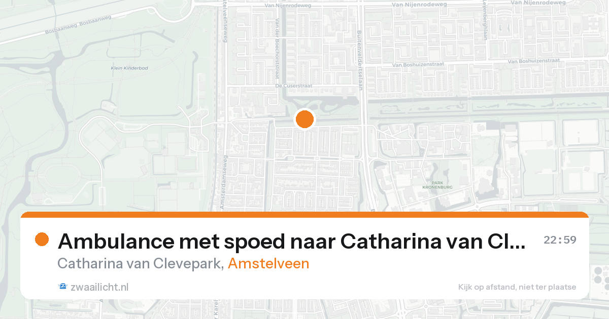 Ambulance met spoed naar Catharina van Clevepark in Amstelveen — 26 mei 2026