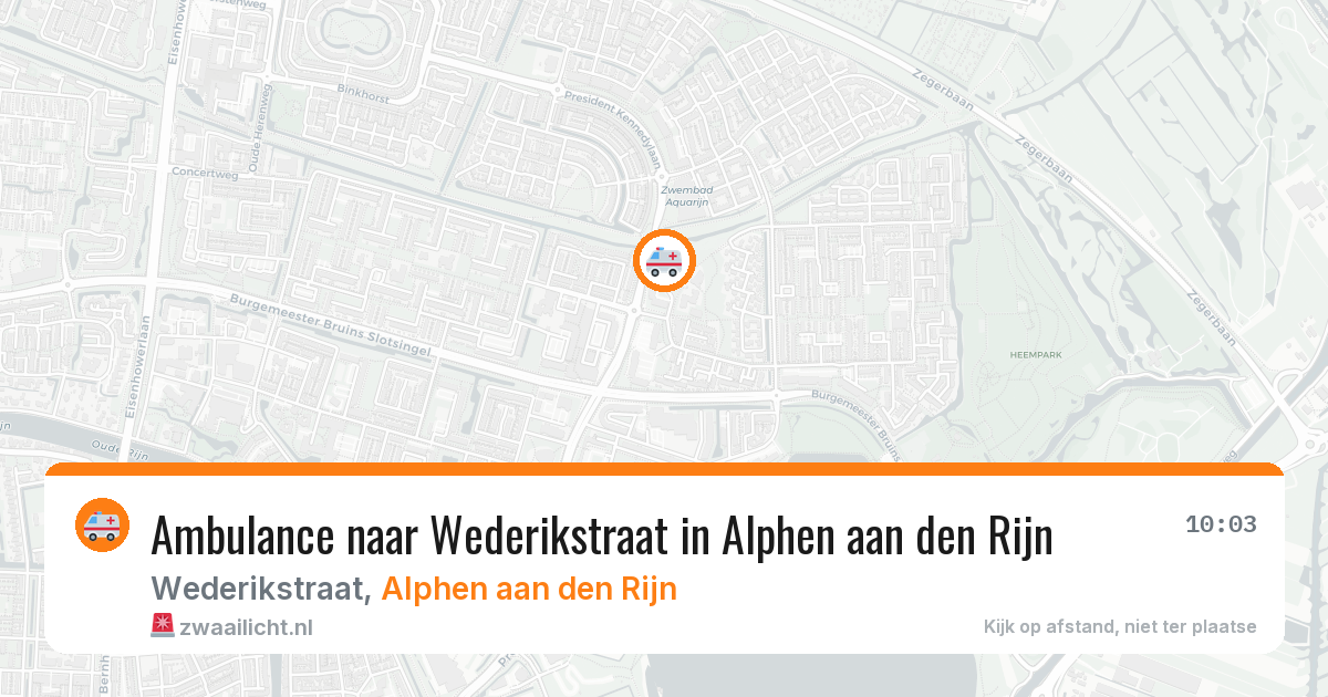 Ambulance naar Wederikstraat in Alphen aan den Rijn — 16 mei 2026