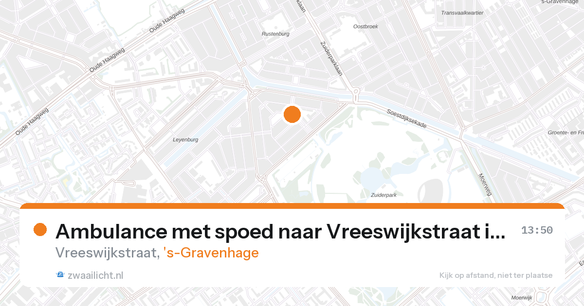 Ambulance met spoed naar Vreeswijkstraat in 's-Gravenhage — 27 aug 2026