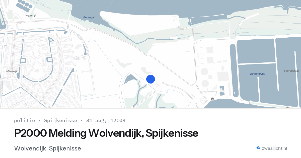 P2000 Melding Wolvendijk, Spijkenisse — 31 aug 2026