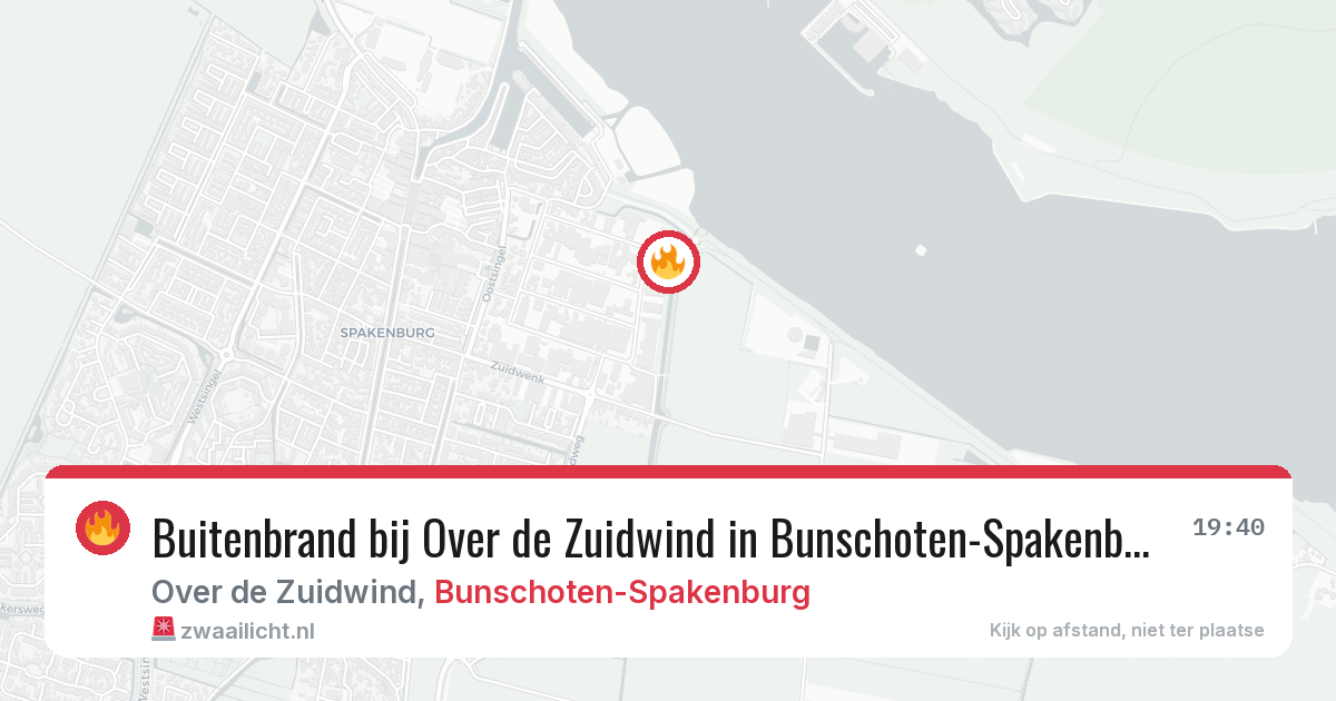 Buitenbrand bij Over de Zuidwind in Bunschoten-Spakenburg — 9 aug 2026