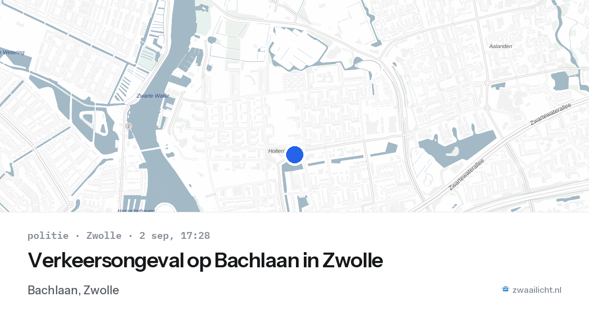 Verkeersongeval op Bachlaan in Zwolle — 2 sep 2026