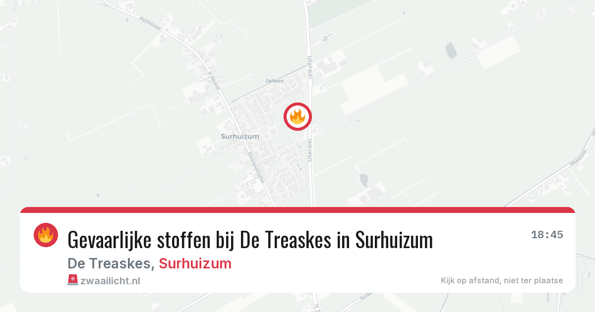 Gevaarlijke stoffen bij De Treaskes in Surhuizum — 2 jun 2026