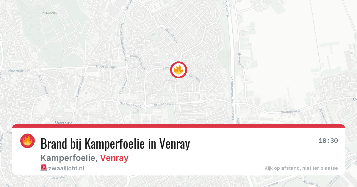 Brand bij Kamperfoelie in Venray — 6 feb 2026