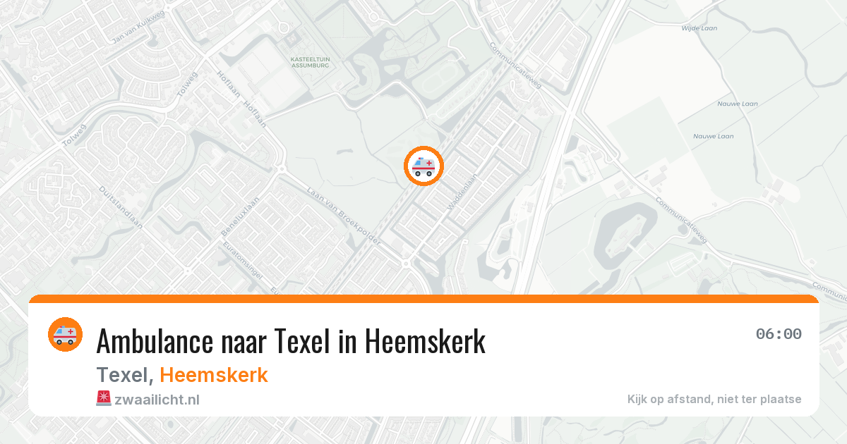 Ambulance naar Texel in Heemskerk — 7 apr 2026