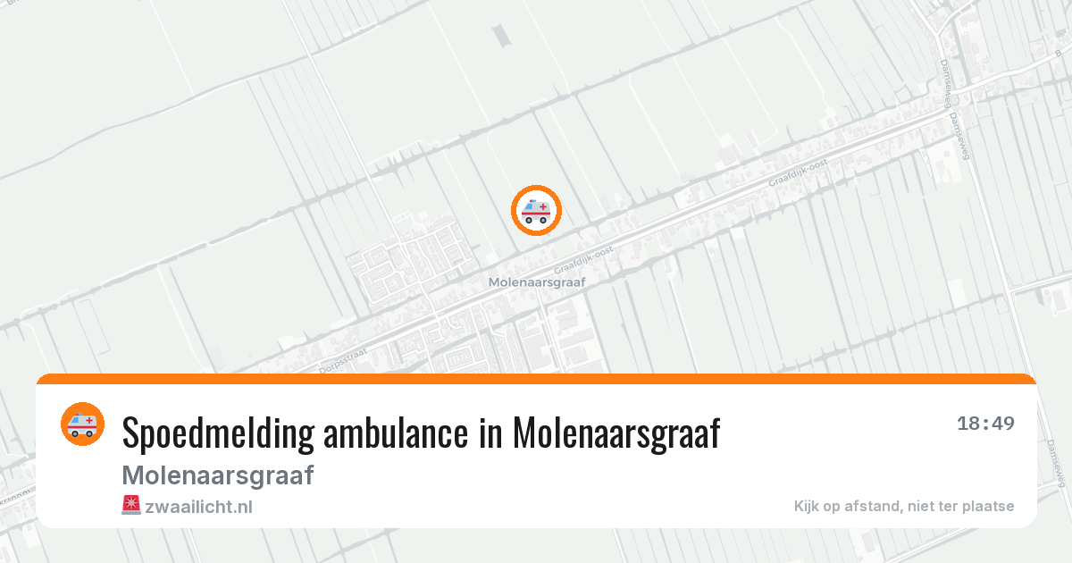 Spoedmelding ambulance in Molenaarsgraaf — 16 mei 2026