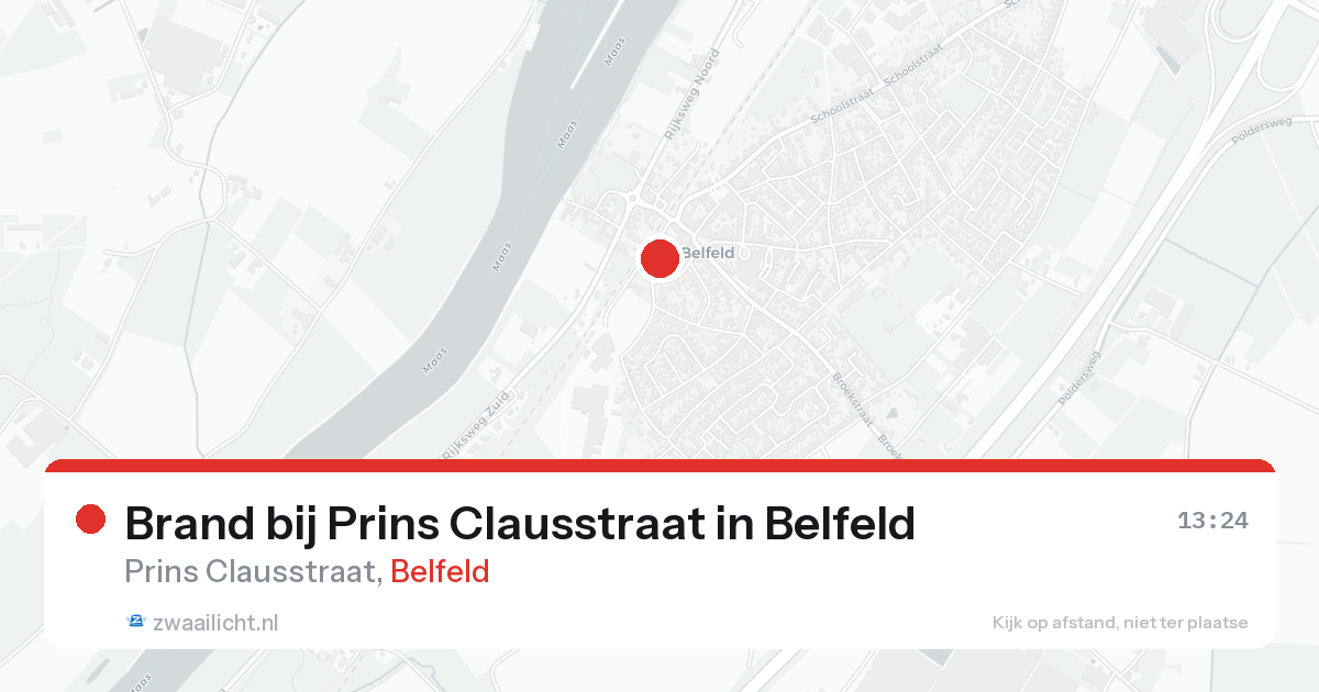 Brand bij Prins Clausstraat in Belfeld — 22 aug 2026