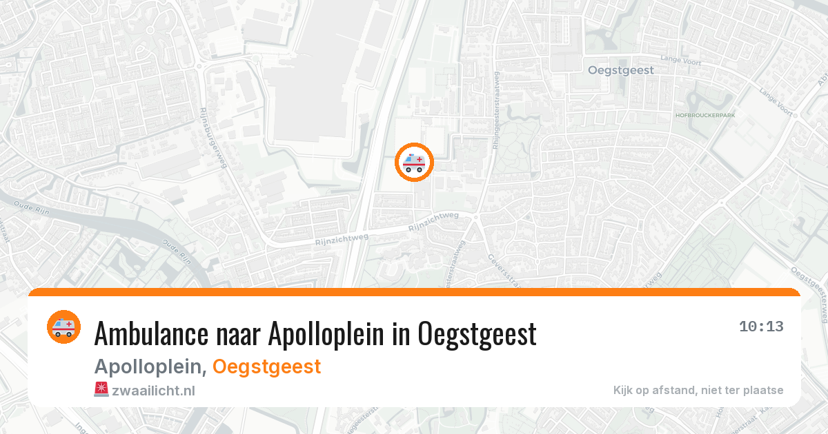 Ambulance naar Apolloplein in Oegstgeest — 13 aug 2026