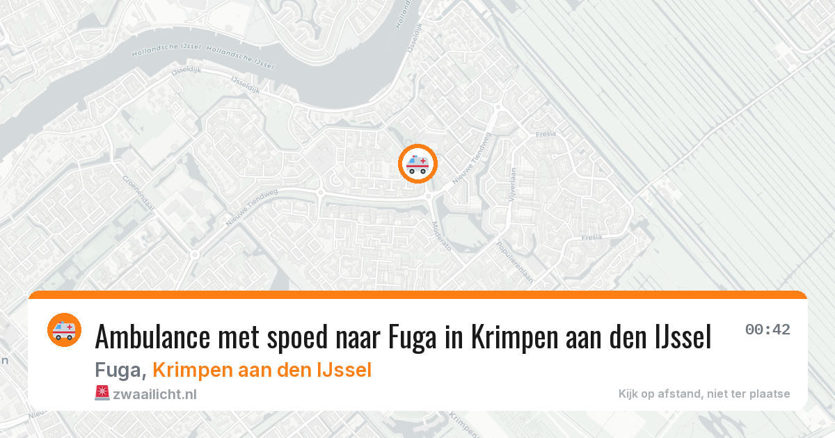 Ambulance met spoed naar Fuga in Krimpen aan den IJssel — 18 jul 2026