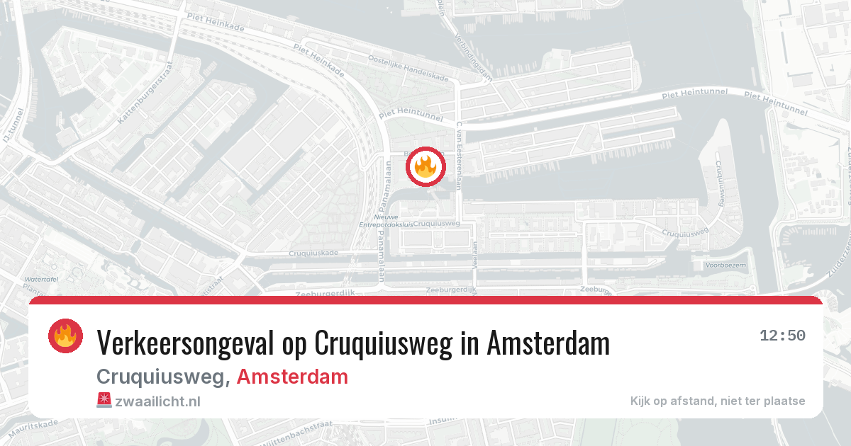 Verkeersongeval op Cruquiusweg in Amsterdam — 30 jul 2026
