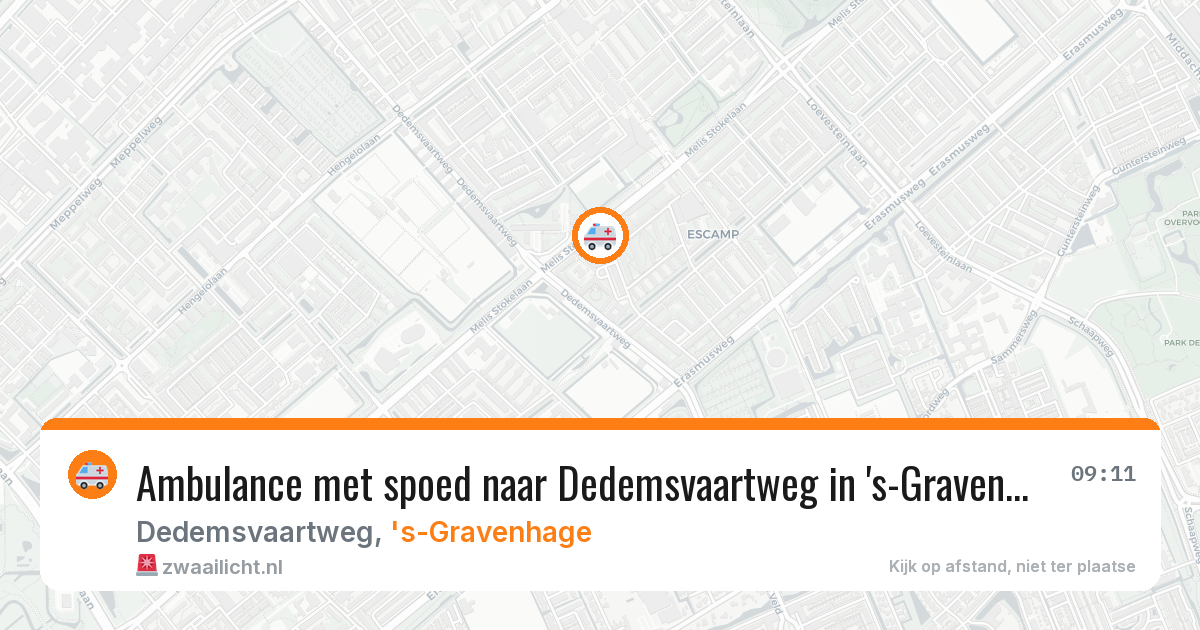 Ambulance met spoed naar Dedemsvaartweg in 's-Gravenhage — 9 apr 2026