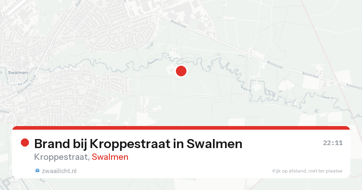 Brand bij Kroppestraat in Swalmen — 13 aug 2026