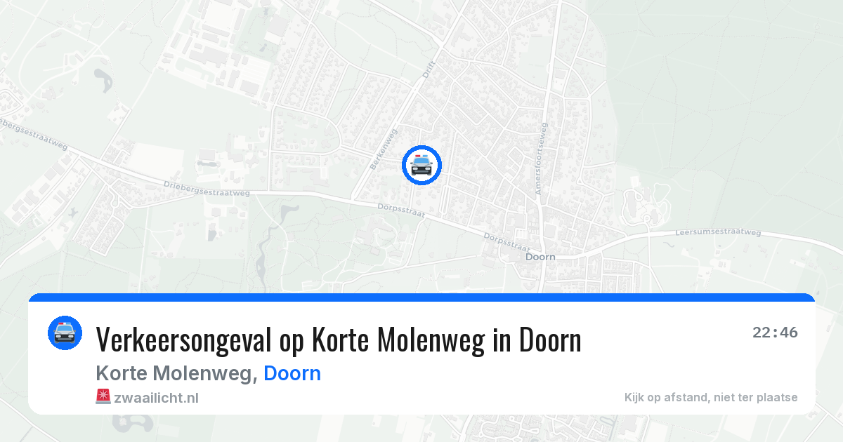 Verkeersongeval op Korte Molenweg in Doorn — 28 mrt 2026