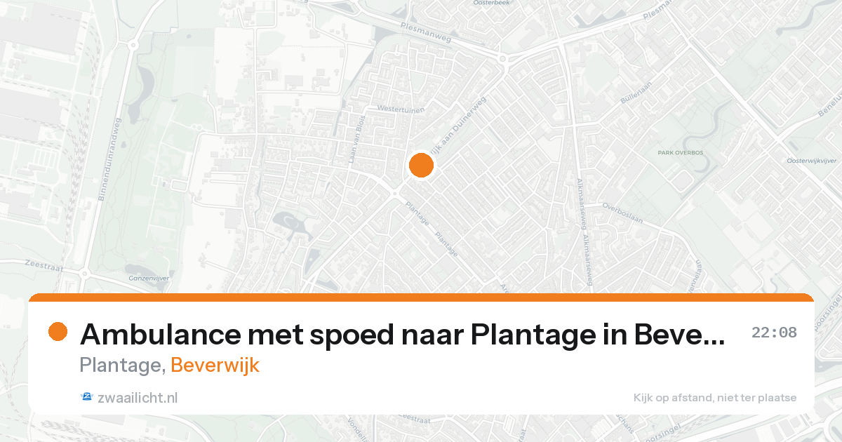 Ambulance met spoed naar Plantage in Beverwijk — 24 aug 2026