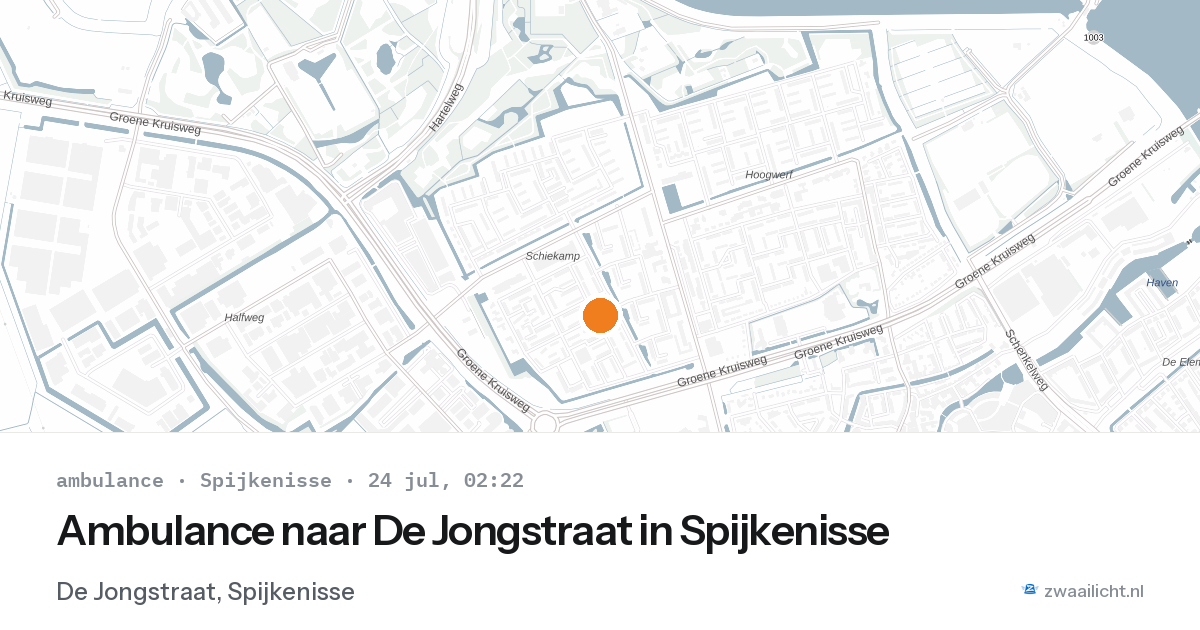 Ambulance naar De Jongstraat in Spijkenisse — 24 jul 2026