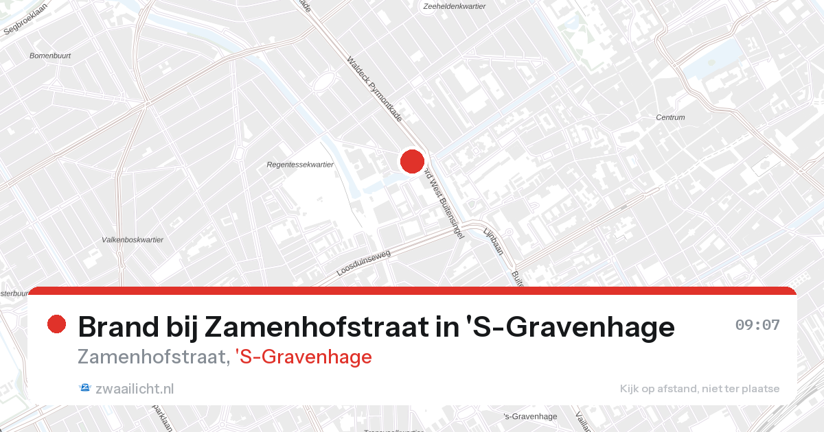 Brand bij Zamenhofstraat in 'S-Gravenhage — 28 aug 2026