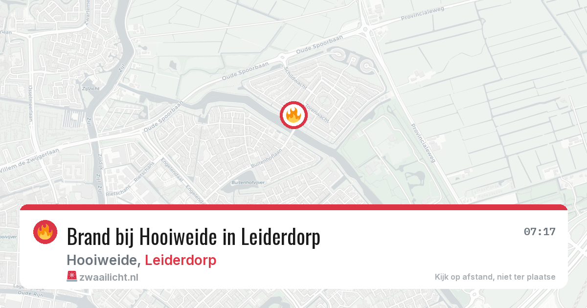 Brand bij Hooiweide in Leiderdorp — 22 jun 2026