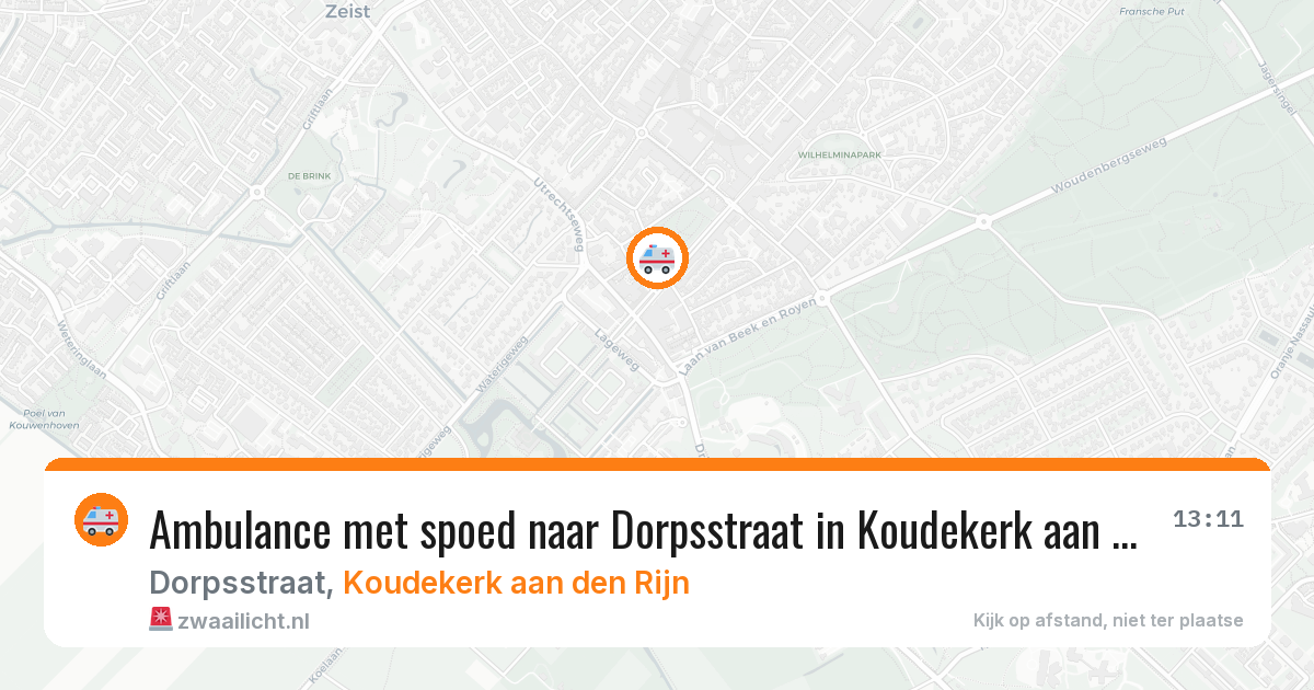 Ambulance met spoed naar Dorpsstraat in Koudekerk aan den Rijn — 18 jan 2026