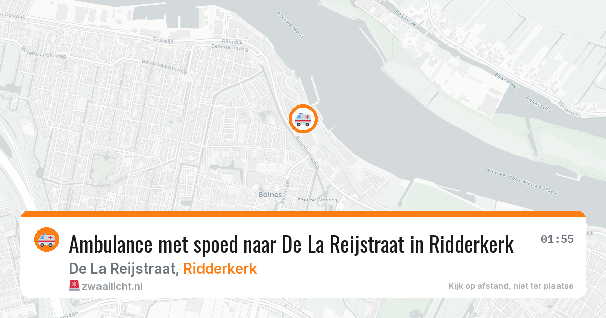Ambulance met spoed naar De La Reijstraat in Ridderkerk — 3 apr 2026